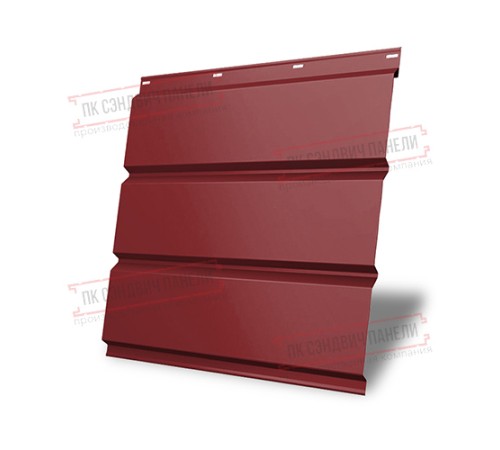 Софит металлический без перфорации 0,5 Satin с пленкой RAL 3011 коричнево-красный