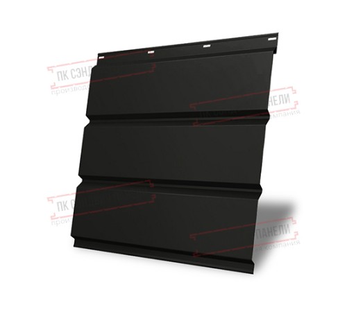 Софит металлический без перфорации 0,5 Satin с пленкой RAL 9005 черный