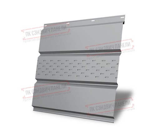 Софит металлический центральная перфорация 0,45 PE с пленкой RAL 7005 мышино-серый