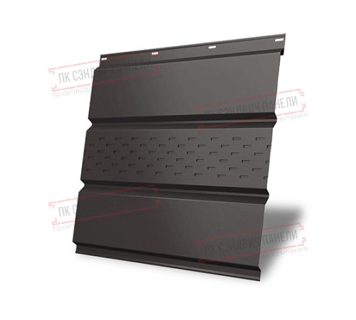 Софит металлический центральная перфорация 0,45 Drap с пленкой RR 32 темно-коричневый