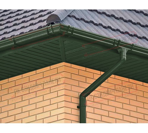 Софит металлический центральная перфорация 0,5 Velur с пленкой RAL 6020 хромовая зелень