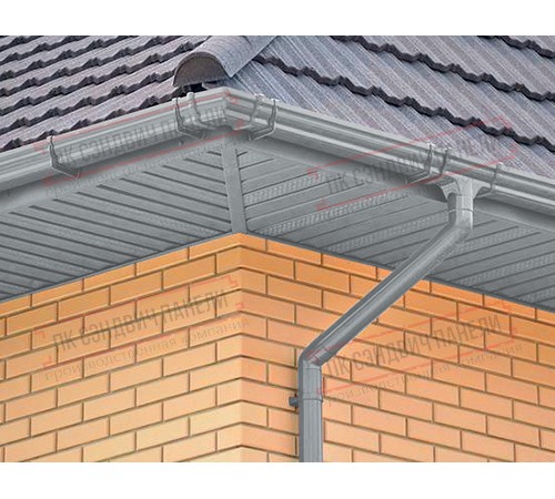 Софит металлический центральная перфорация 0,5 GreenCoat Pural matt с пленкой RR 21 светло-серый (RAL 7040 серое окно)