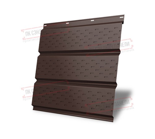 Софит металлический полная перфорация 0,45 PE с пленкой RAL 8017 шоколад