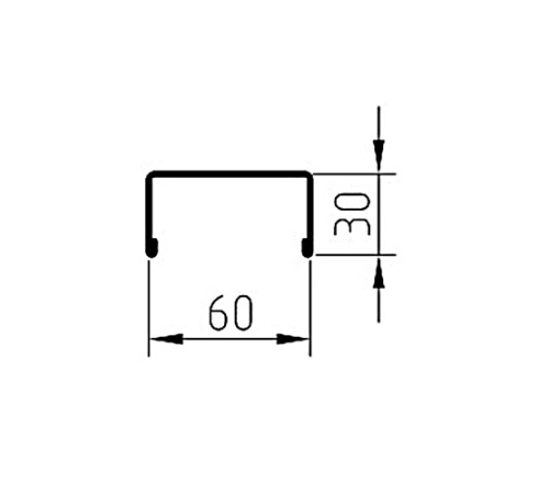 Декоративная планка П - 60х30, ПЭ, Ral 7004 - 0,35мм