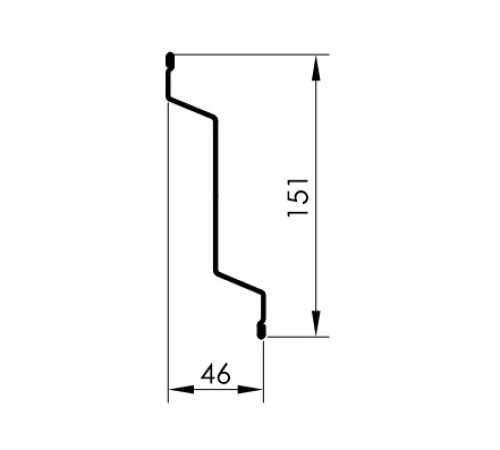 Забор-жалюзи Z 46х151 мм, ПЭ, Ral 3005 - 0,35мм