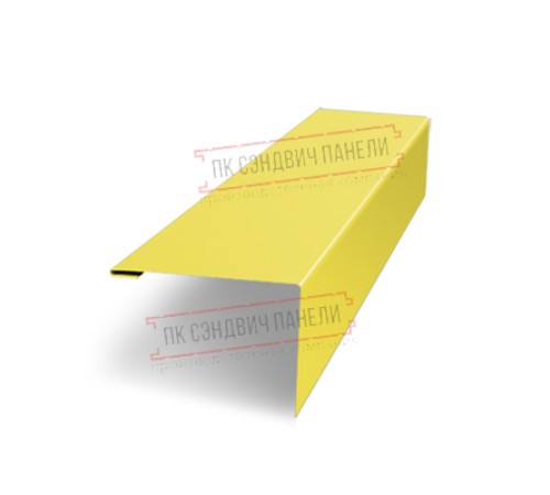 Нащельник (для калиток и ворот) 25х35 жалюзи Milan, Tokyo, Palermo 0,45 PE с пленкой RAL 1018 цинково-желтый (L1,68)