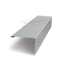 Нащельник (для калиток и ворот) 25х35 жалюзи Milan, Tokyo, Palermo 0,45 PE с пленкой RAL 9006 бело-алюминиевый (L1,68)