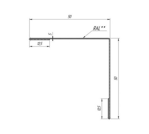 Планка завершающая 50х50 жалюзи Milan 0,55 Zn