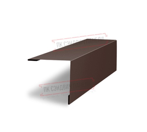 Планка завершающая 50х50 жалюзи Milan 0,7 PE c пленкой RAL 8017 шоколад