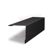 Планка завершающая 50х50 жалюзи Milan 0,5 Quarzit lite с пленкой RAL 9005 черный