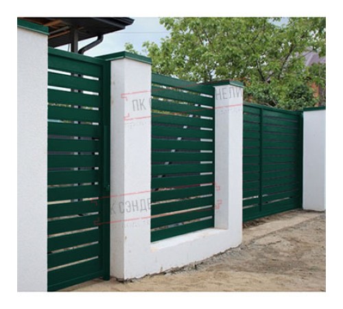 Калитка Жалюзи Texas 2,0х1 RAL 6005 без заполнения (ламель125 мм)
