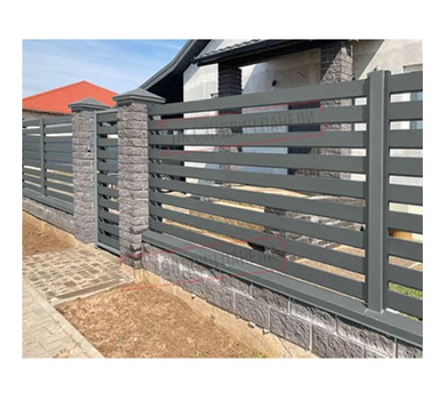 Ламель лицевая 150 жалюзи Texas 0,45 PE с пленкой RAL 7005 мышино-серый