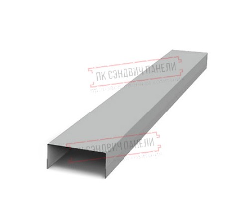 Крепежная планка верхняя Texas 0,5 Satin с пленкой RAL 9006 бело-алюминиевый