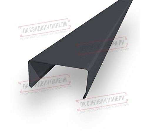 Декоративная планка П - 46х37, двухсторонний ПЭ, Ral 7024 - 0,5мм