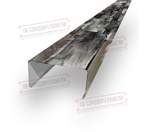 Декоративная планка П - 46х37, Белый камен - 0,45мм