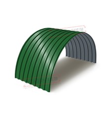 Профнастил МП20ПГ-0.45, Ширина-1100, Полиэстер RAL6002