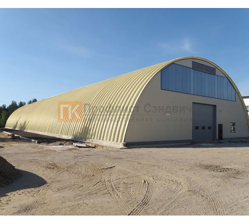 Профнастил H114ПГ-0.75, для бескаркасных ангаров, Полиэстер RAL 1014