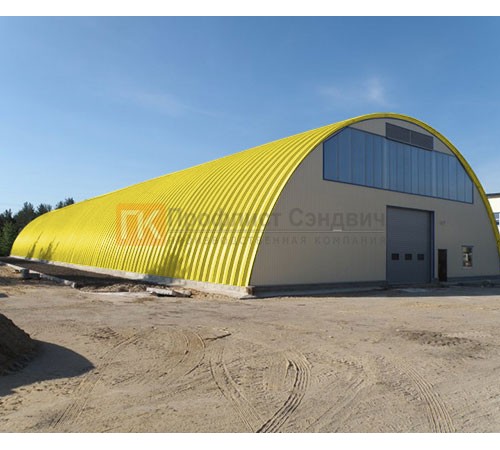 Профнастил H114ПГ-1.1, для бескаркасных ангаров, Полиэстер RAL 1018