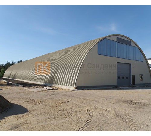 Профнастил H114ПГ-0.65, для бескаркасных ангаров, Полиэстер RAL 1035.