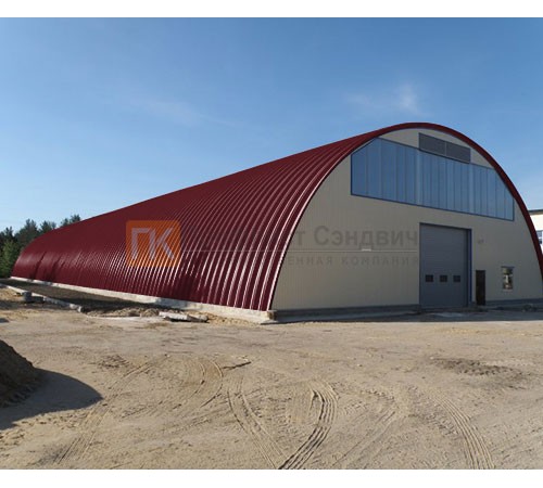 Профнастил H114ПГ-0.75, для бескаркасных ангаров, Полиэстер RAL 3005