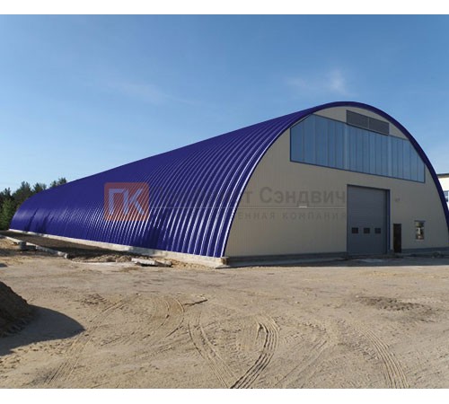 Профнастил H114ПГ-0.85, для бескаркасных ангаров, Полиэстер RAL 5002