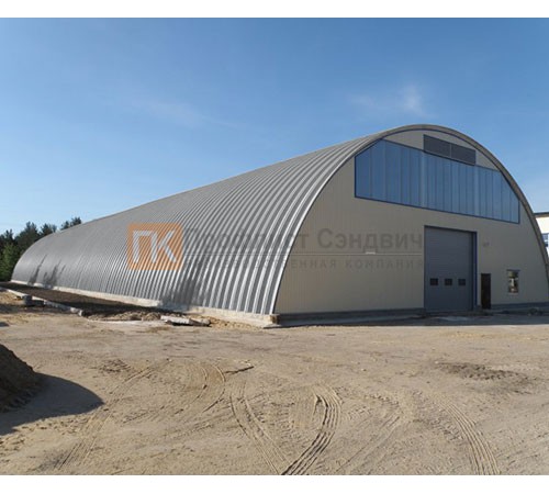 Профнастил H114ПГ-1.0, для бескаркасных ангаров, Полиэстер RAL 7004