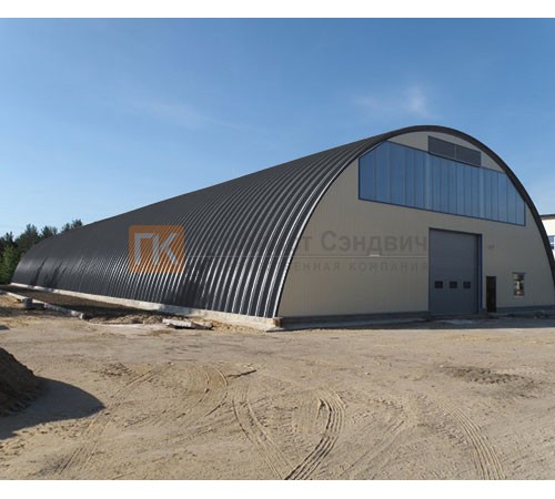 Профнастил H114ПГ-1.0, для бескаркасных ангаров, Полиэстер RAL 7024