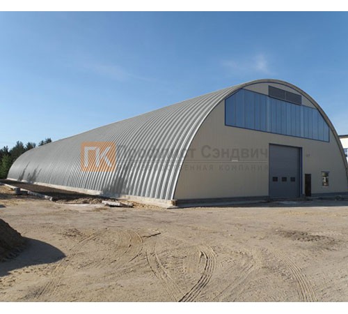 Профнастил H114ПГ-1.1, для бескаркасных ангаров, Полиэстер RAL 9006