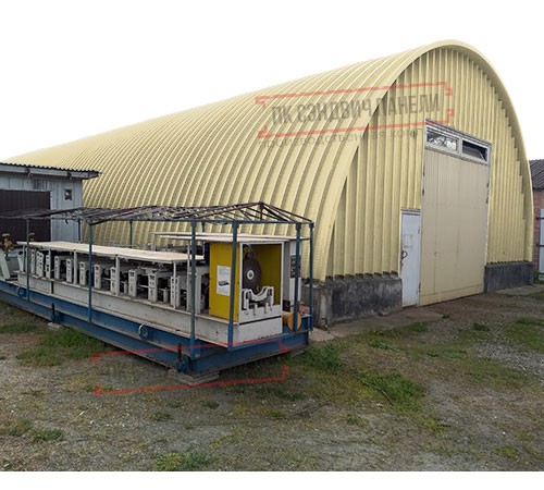 Профнастил H112ПГ-0.7, для бескаркасных ангаров, Полиэстер RAL 1014