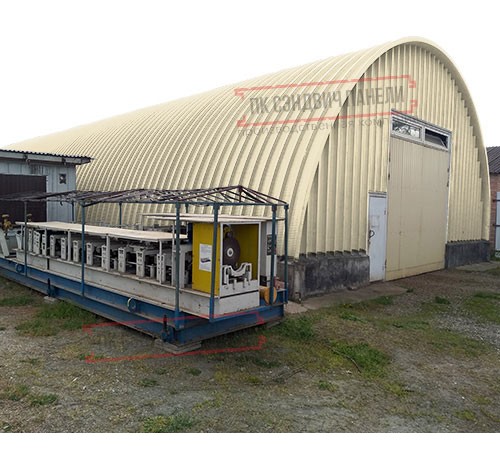 Профнастил H112ПГ-0.65, для бескаркасных ангаров, Полиэстер RAL 1015.