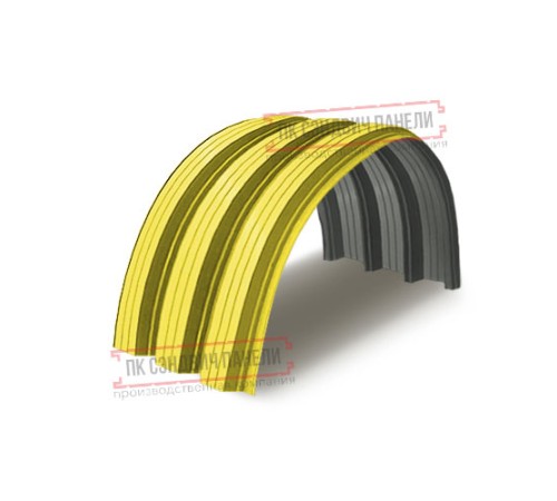 Профнастил H112ПГ-0.75, для бескаркасных ангаров, Полиэстер RAL 1018