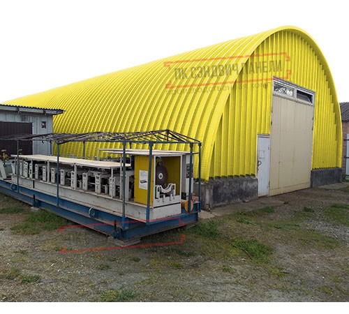 Профнастил H112ПГ-0.75, для бескаркасных ангаров, Полиэстер RAL 1018