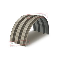 Профнастил H112ПГ-0.65, для бескаркасных ангаров, Полиэстер RAL 1035.