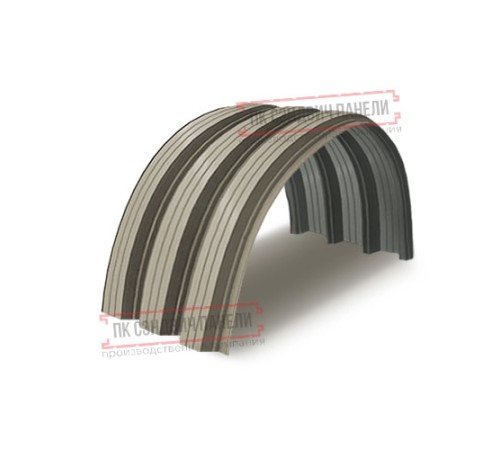 Профнастил H114ПГ-0.65, для бескаркасных ангаров, Полиэстер RAL 1035.