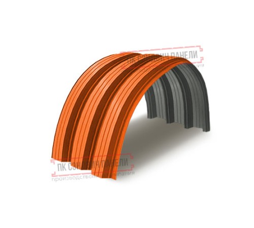 Профнастил H112ПГ-1.2, для бескаркасных ангаров, Полиэстер RAL 2004