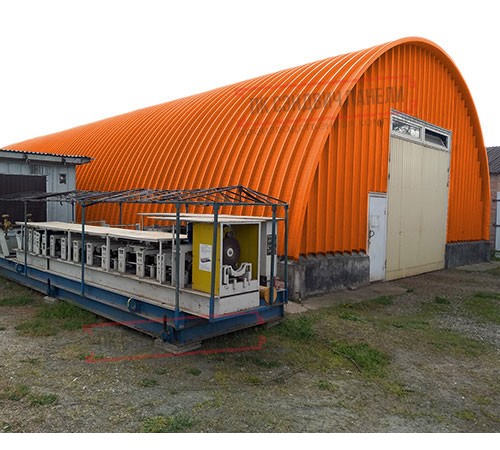 Профнастил H112ПГ-1.2, для бескаркасных ангаров, Полиэстер RAL 2004