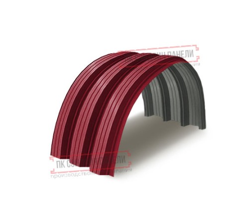 Профнастил H112ПГ-0.75, для бескаркасных ангаров, Полиэстер RAL 3003