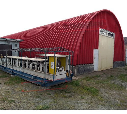 Профнастил H112ПГ-0.75, для бескаркасных ангаров, Полиэстер RAL 3003