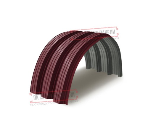 Профнастил H112ПГ-0.65, для бескаркасных ангаров, Полиэстер RAL 3005.