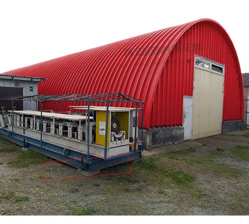 Профнастил H112ПГ-1.2, для бескаркасных ангаров, Полиэстер RAL 3020