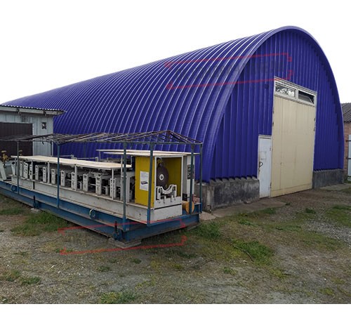 Профнастил H112ПГ-1.2, для бескаркасных ангаров, Полиэстер RAL 5002