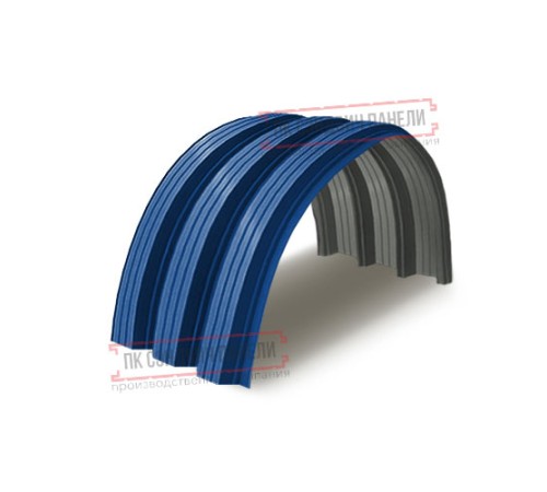 Профнастил H112ПГ-0.8, для бескаркасных ангаров, Полиэстер RAL 5005