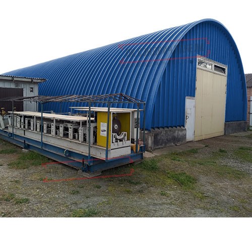 Профнастил H112ПГ-0.8, для бескаркасных ангаров, Полиэстер RAL 5005