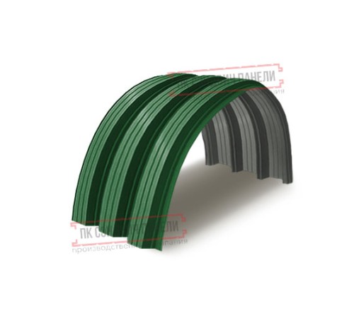 Профнастил H112ПГ-0.9, для бескаркасных ангаров, Полиэстер RAL 6002