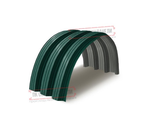 Профнастил H114ПГ-1.2, для бескаркасных ангаров, Полиэстер RAL 6005