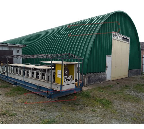 Профнастил H112ПГ-1.1, для бескаркасных ангаров, Полиэстер RAL 6005