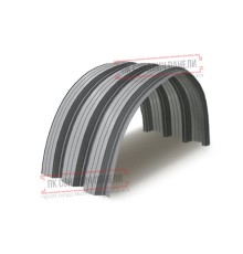 Профнастил H112ПГ-0.65, для бескаркасных ангаров, Полиэстер RAL 7004.