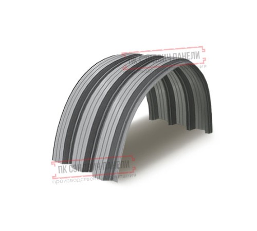 Профнастил H112ПГ-0.7, для бескаркасных ангаров, Полиэстер RAL 7004.