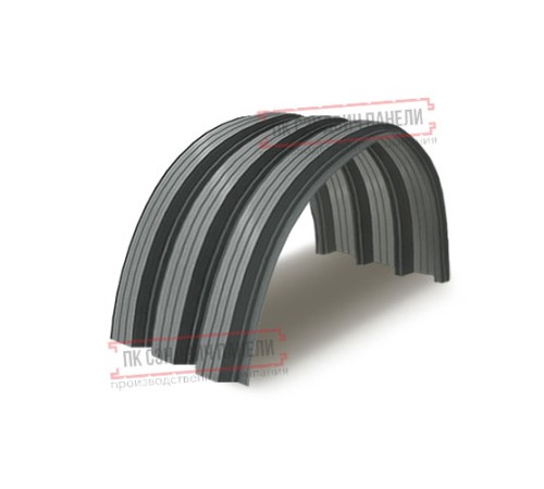 Профнастил H112ПГ-0.9, для бескаркасных ангаров, Полиэстер RAL 7005