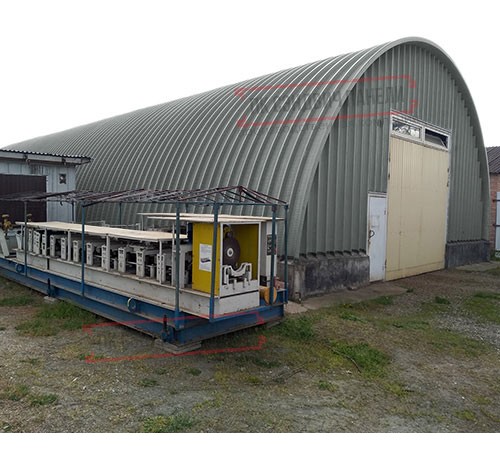 Профнастил H112ПГ-0.9, для бескаркасных ангаров, Полиэстер RAL 7005